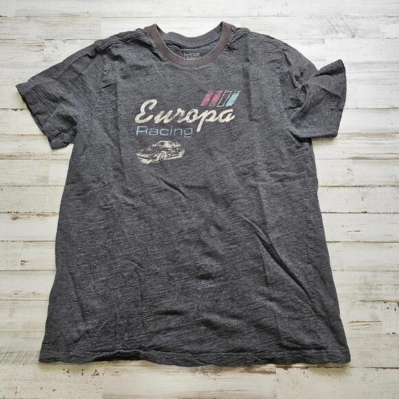 Fossil EUROPA RACING Graphic Tee LG T-Shirt Cotton - Gray - Picture 1 of 4